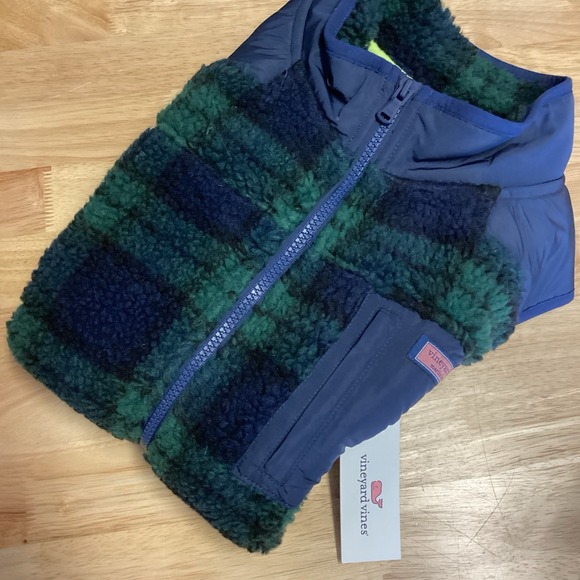 NEW Girls Vineyard‎ Vines Blackwatch Super Shep Vest - Navy/Green- XL (16)- NWT